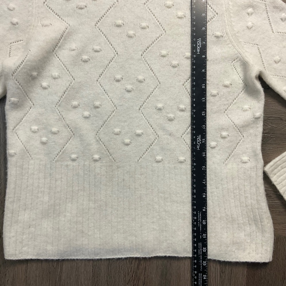 Splendid Julia Diamond Pointelle Wool Alpaca Blend Sweater Womens Medium Ivory - Picture 10 of 10